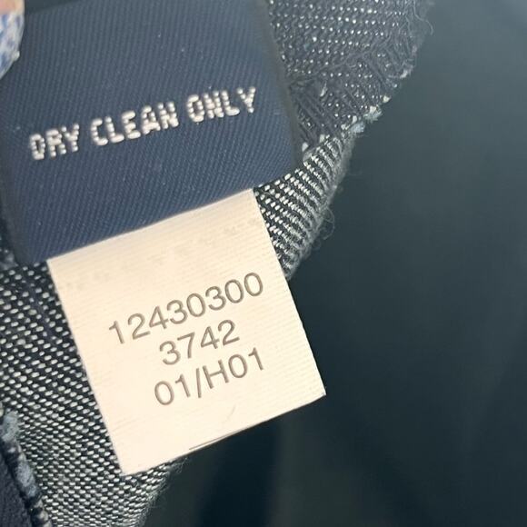 Y2K GAP dark denim midi skirt tan piping belt loops womens size 2 - Picture 8 of 8